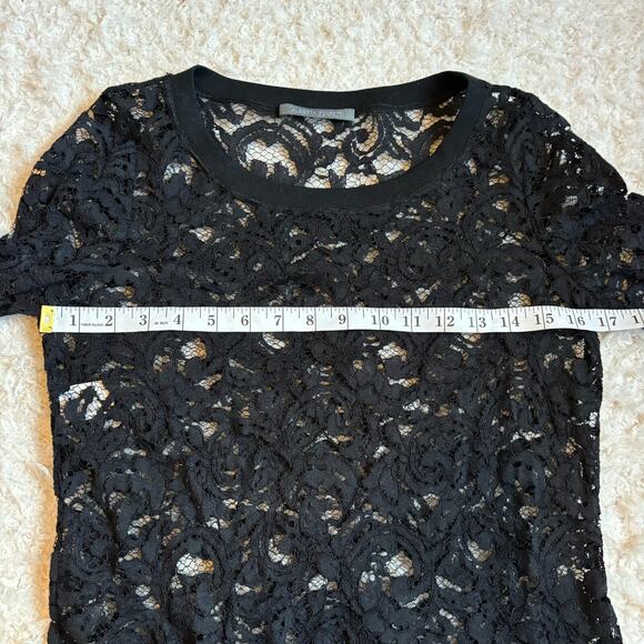 ALBERTA FERRETTI Womens US 6 Black Lace Embroidered Long Sleeve Blouse Top Italy - Picture 6 of 11
